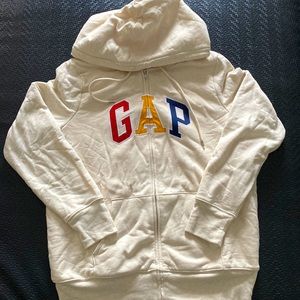 Cream Colored Zip Front Jacket